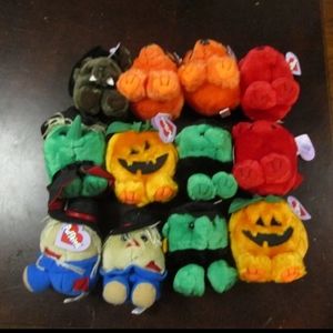Lot of 12 Puffkins Halloween 6" plush figures with tags